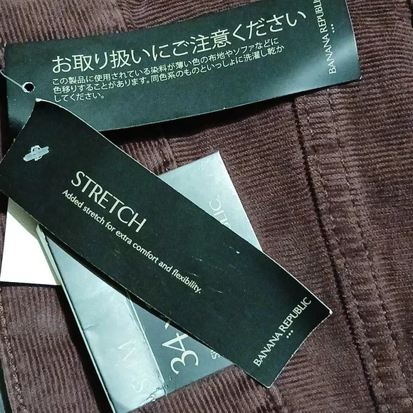 Banana Republic Men's Corduroy‎ Pants - Deep Burgundy. Sz.34 X32 Slim. NWT - Picture 13 of 16